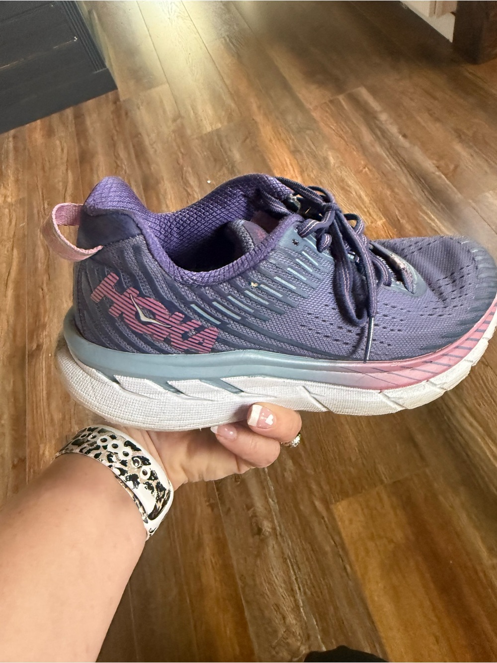 Hoka Women's Purple and Pink Performance Running Shoes - Picture 3 of 9
